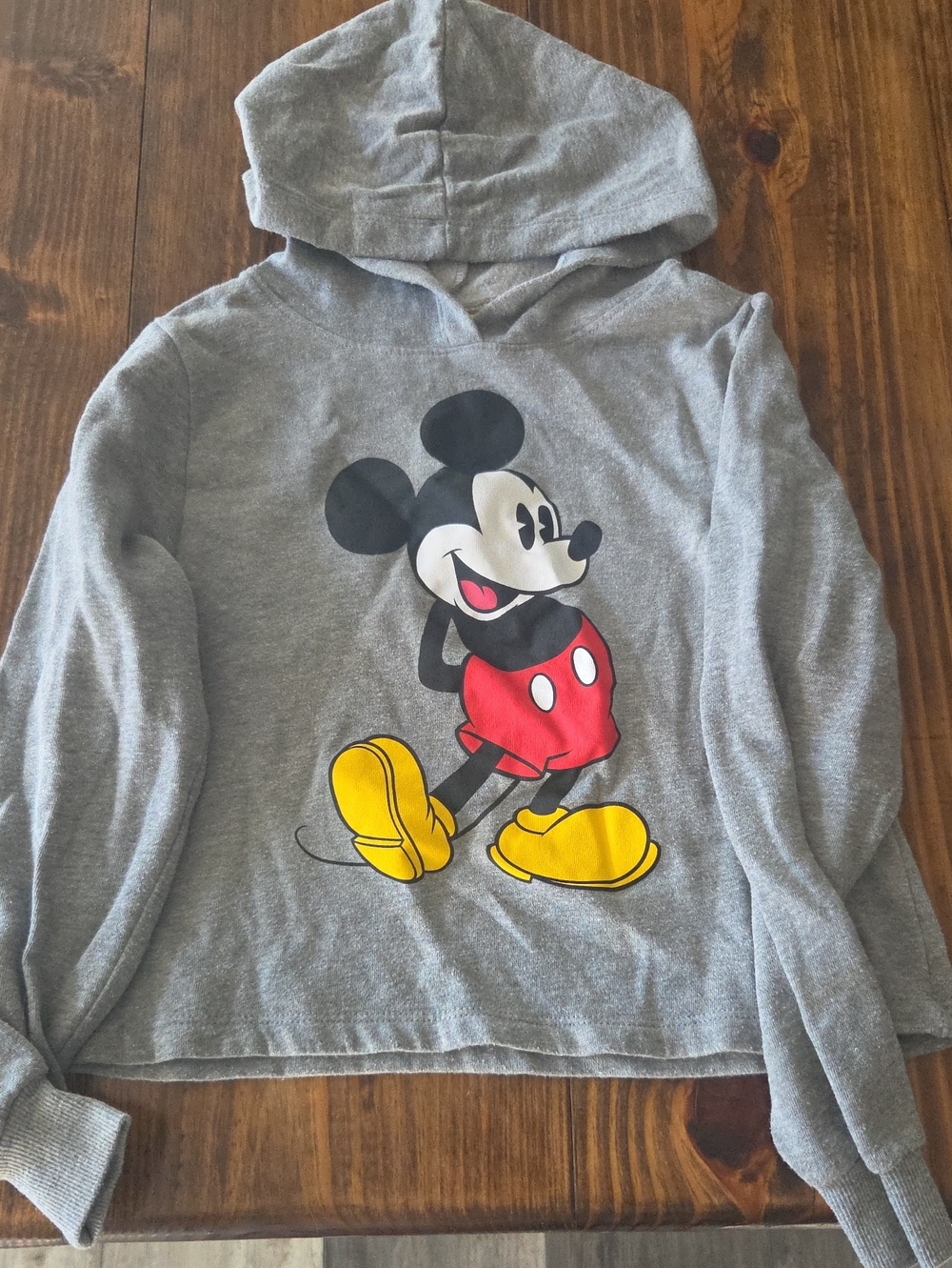 Disney Grey Hoodie with Mickey Mouse Red & Yellow Graphic